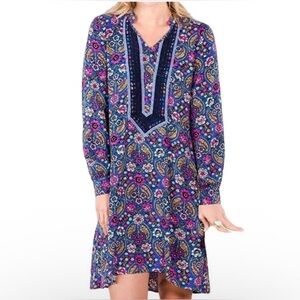 Matilda Jane Women Purple Thoughts & Dreams Floral Long Sleeve Mini Dress Size S